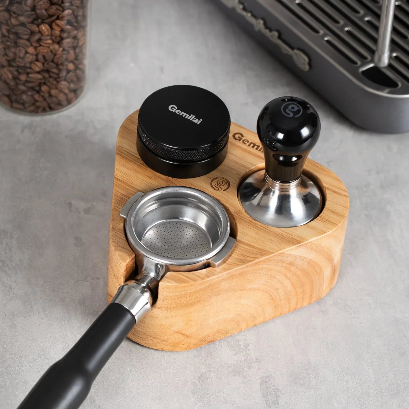 Espresso tamping station and home espresso accessories