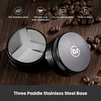 Black 58 mm coffee distributor for espresso puck prep