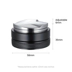 Black 58 mm coffee distributor for espresso puck prep