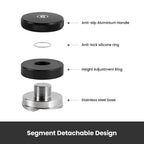 Black 58 mm coffee distributor for espresso puck prep