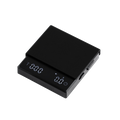 Black espresso coffee scale with timer and auto tare