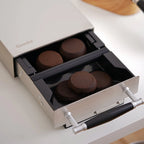 Coffee knock box with drawer and internal knock bar